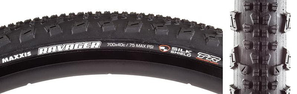 Maxxis Ravager DC/SS/TR Tire, 700C x 40mm, Tubeless Folding, Belted, Black