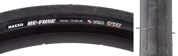 Maxxis Re-Fuse DC/MS/TR Tire, 700C x 32mm, Tubeless Folding, Belted, Black