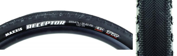 Maxxis Receptor Tire, 650B x 47mm, Tubeless Folding, Black