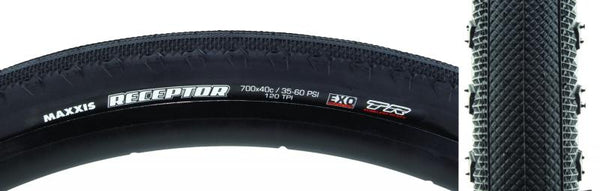 Maxxis Receptor Tire, 700C x 40mm, Tubeless Folding, Black