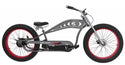 Micargi Cyclone Electric Stretch Beach Cruiser Electric Chopper Bicycle Fat Tire Bike in Matte Black and Matte Grey