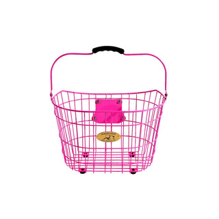 Nantucket Bicycle Basket Co. Surfside (Wide Slat Wire w/ QRS, Pink)