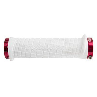 Odi Troy Lee Designs Grips, White w/ Red Clamps