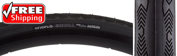 Origin8 Squall Tire, 700C x 25mm, Wire, Nylon, Black