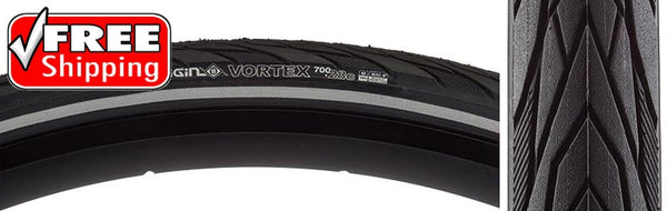 Origin8 Vortex Tire, 700C x 28mm, Wire, Nylon 60, Black