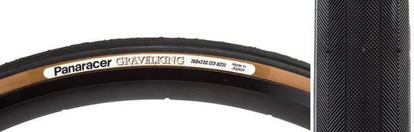 Panaracer Gravel King Slick Tire, 700C x 23mm, Folding, Belted, Black/Brown