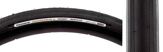 Panaracer Gravel King+ Slick Tire, 700C x 35mm, Tubeless Folding, Belted, Black
