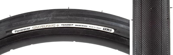 Panaracer Gravel King+ Slick Tire, 700C x 38mm, Tubeless Folding, Belted, Black