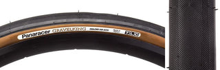 Panaracer Gravel King Slick Tire, 700C x 38mm, Tubeless Folding, Belted, Black/Brown
