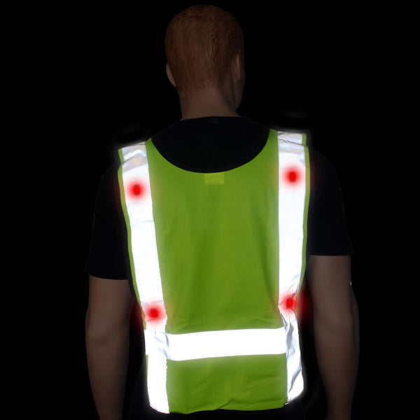 Safeways Neon Yellow LED Solid Power Vest