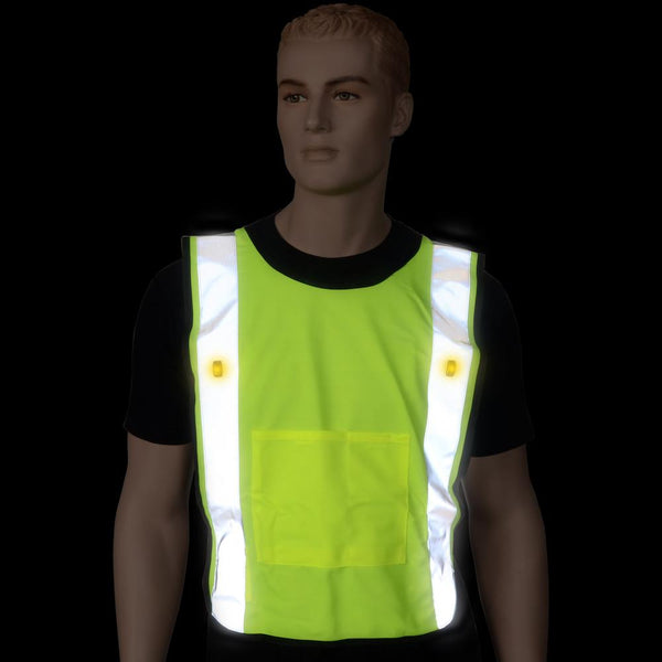 Safeways Neon Yellow LED Solid Power Vest