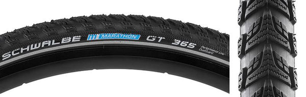 Schwalbe Marathon GT 365 Performance Twin DualGuard Tire, 700C x 35mm, Wire, Belted, Black/Gum/Ref