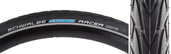 Schwalbe Marathon Racer Performance Lite RaceGuard Tire, 700C x 38mm, Wire, Belted, Black/Gum/Ref