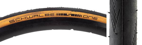 Schwalbe One Performance Microskin Raceguard Tire, 700C x 25mm, Tubeless Folding, Belted, Black/Yellow