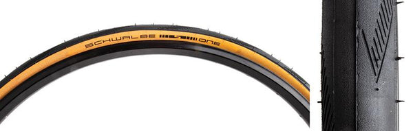 Schwalbe One Raceguard Tire, 700C x 25mm, Folding, Belted, Black/Yellow