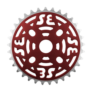 SE Bikes One Piece Alloy Chainring, 1pc, 33T, Anodized Red