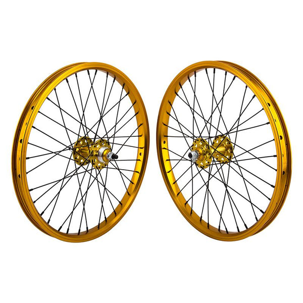 SE Bikes SE Bikes 20in Wheel Set Wheel, Set, 1s FW, 100 - 110mm, B/O 3/8, 36H, Gold
