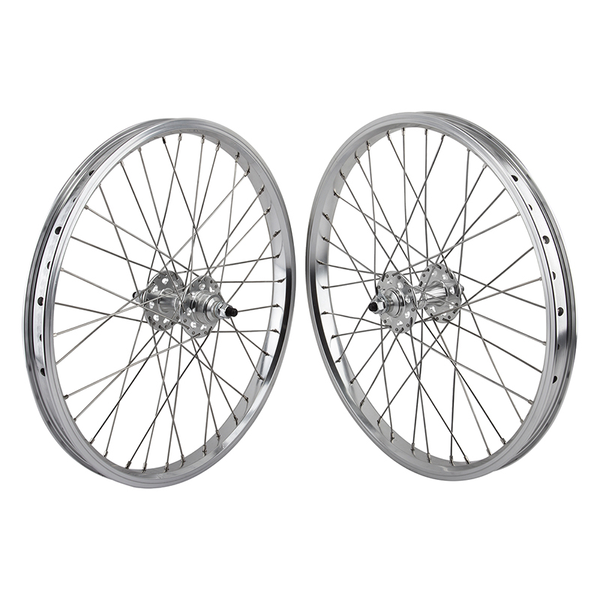 SE Bikes SE Bikes 20in Wheel Set Wheel, Set, 1s FW, 100 - 110mm, B/O 3/8, 36H, Silver