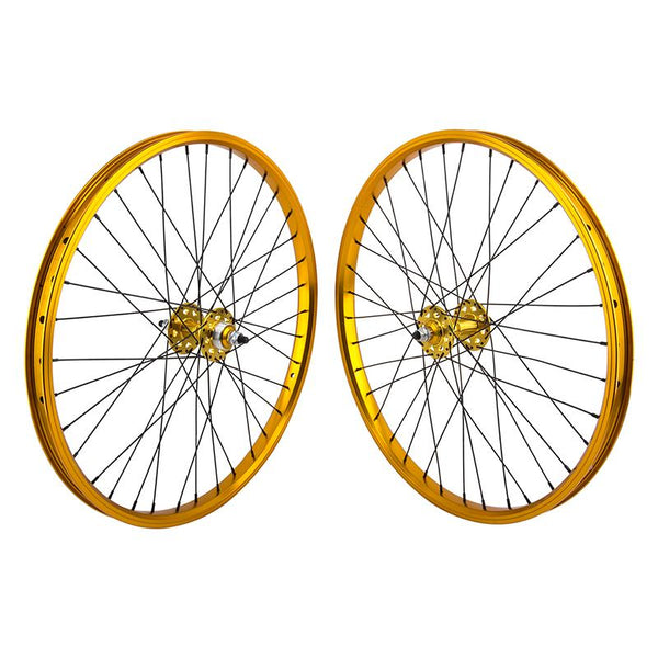 SE Bikes SE Bikes 24in Wheel Set Wheel, Set, 1s FW, 100 - 110mm, B/O 3/8, 36H, Gold