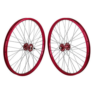 SE Bikes SE Bikes 24in Wheel Set Wheel, Set, 1s FW, 100 - 110mm, B/O 3/8, 36H, Red