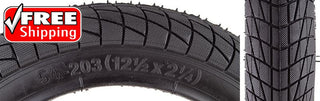 Sunlite Utilit Contact Tire, 12-1/2C x 2-1/4mm, Wire, Black