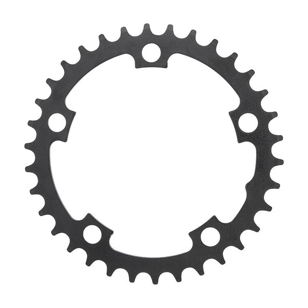 Sunrace RS0 Chainring, 110mm 5-bolt, 34T, Black/Silver