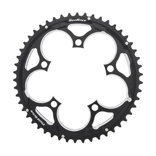 Sunrace RS0 Chainring, 110mm 5-bolt, 50T, Black/Silver