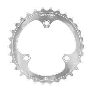 SunXCD 3 Bolt Chainrings, 74mm 3-bolt, 30T, Polished Silver