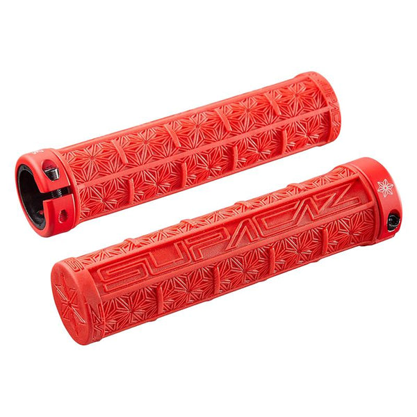 Supacaz Grizips Lock-On Grips, Red/Red