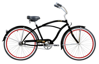 Buy glossy-black-w-red-rims Micargi Tahiti 26" Beach Bike Cruiser