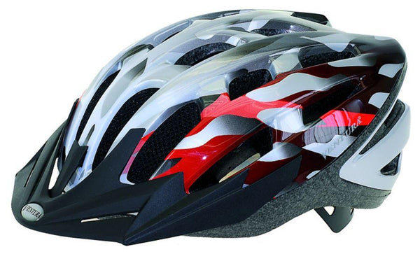 Ventura Silver/Red In-Mold Helmet in Size M (54-58 cm)