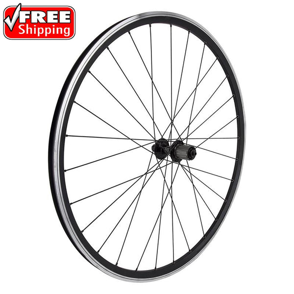Wheel Master 700C Alloy Road Double Wall Wheel, Rear, OR8 SL18, OR8 RD-1100 Sealed, 8-11s Cassette, 130mm, QR, 28H, Black