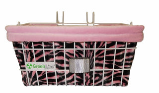 Zebra Pink Black with Pink Lining Basket Liner
