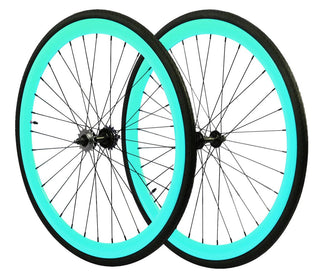 Zycle Fix 45mm Wheel Set for Fixie Bikes - Celeste