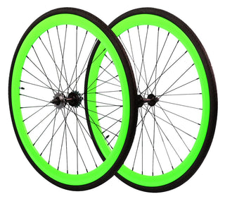 Zycle Fix 45mm Wheel Set for Fixie Bikes - Neon Green