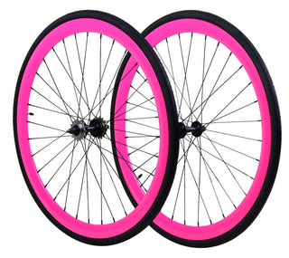 Zycle Fix 45mm Wheel Set for Fixie Bikes - Pink