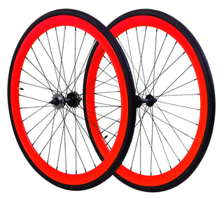 Zycle Fix 45mm Wheel Set for Fixie Bikes - Red