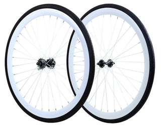 Zycle Fix 45mm Wheel Set for Fixie Bikes - White